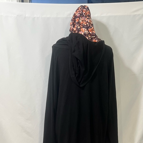 White Birch Black Hoodie with Floral Accents - Picture 8 of 9